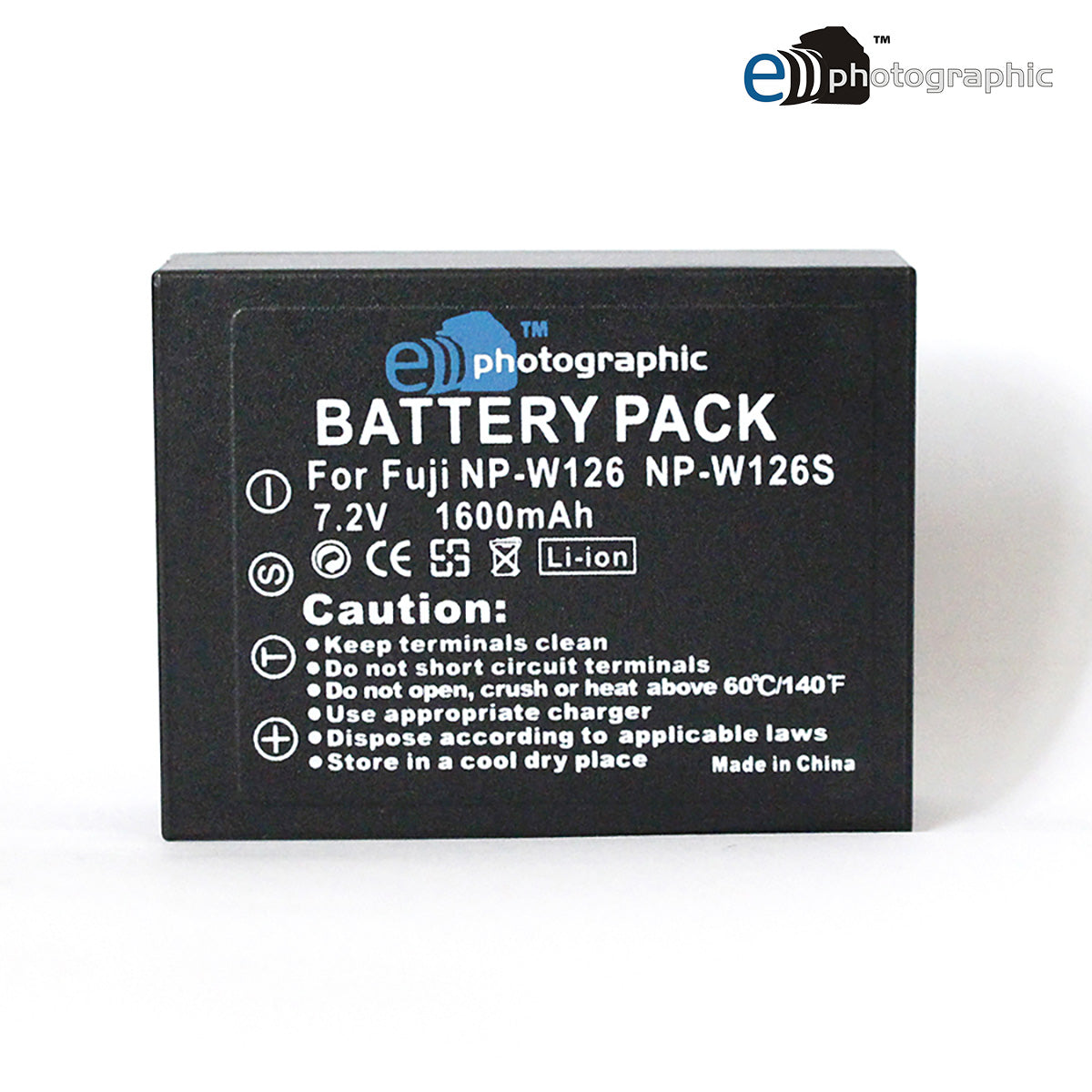 E-Photographic 1100mAh Lithium Battery for FujiFilm W126/S - EPHNPW126S