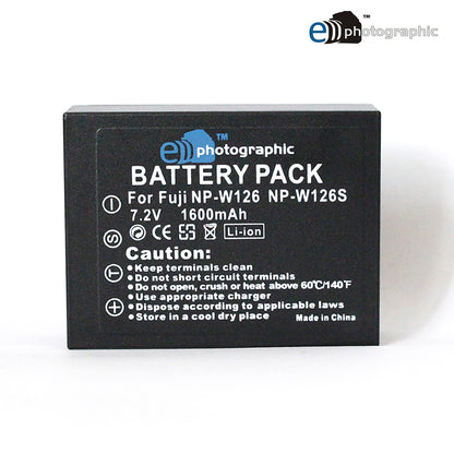 E-Photographic 1600 mAh Lithium Battery for FujiFilm W126/S - EPHNPW126S