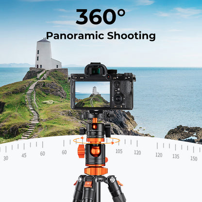 K&amp;F 2.4 m Aluminium Video Tripod with Detachable Monopod &amp; 360° Ball Head