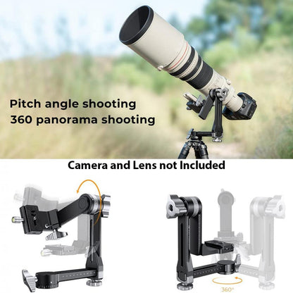 K&amp;F Professional CNC Aluminium Alloy Tripod Gimbal Head Black - KF31-052