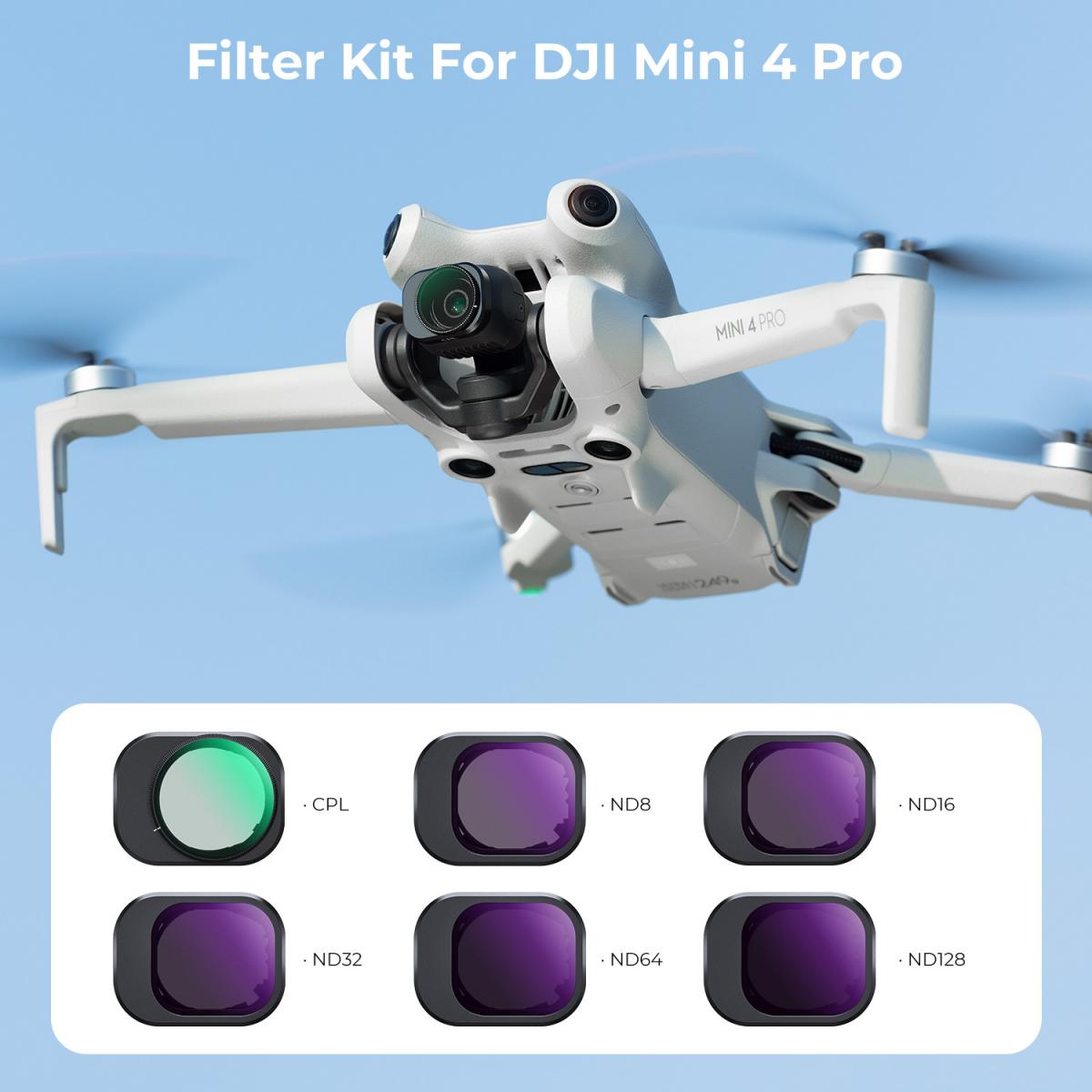 K&amp;F Concept DJI Mini 4 PRO Lens Filter Kit - UV + 5 x ND Filters