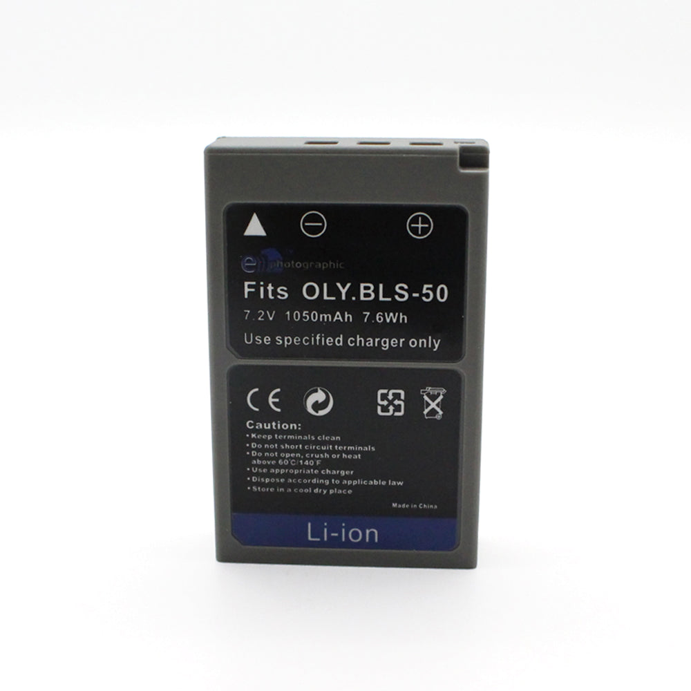 E-Photographic 1050 mAh Lithium Replacement Battery for Olympus BLS-50 - EPHBLS50