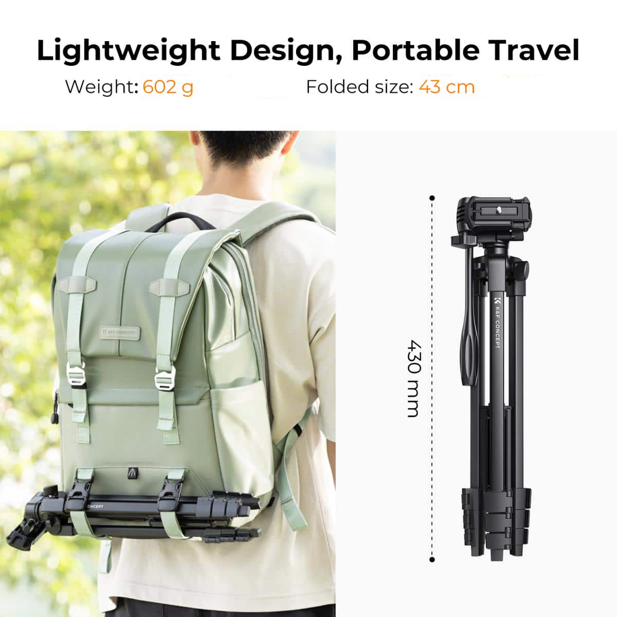 K&amp;F Concept KF B174A1 Compact-Vlogger Tripod with Bluetooth Remote &amp; Video Head