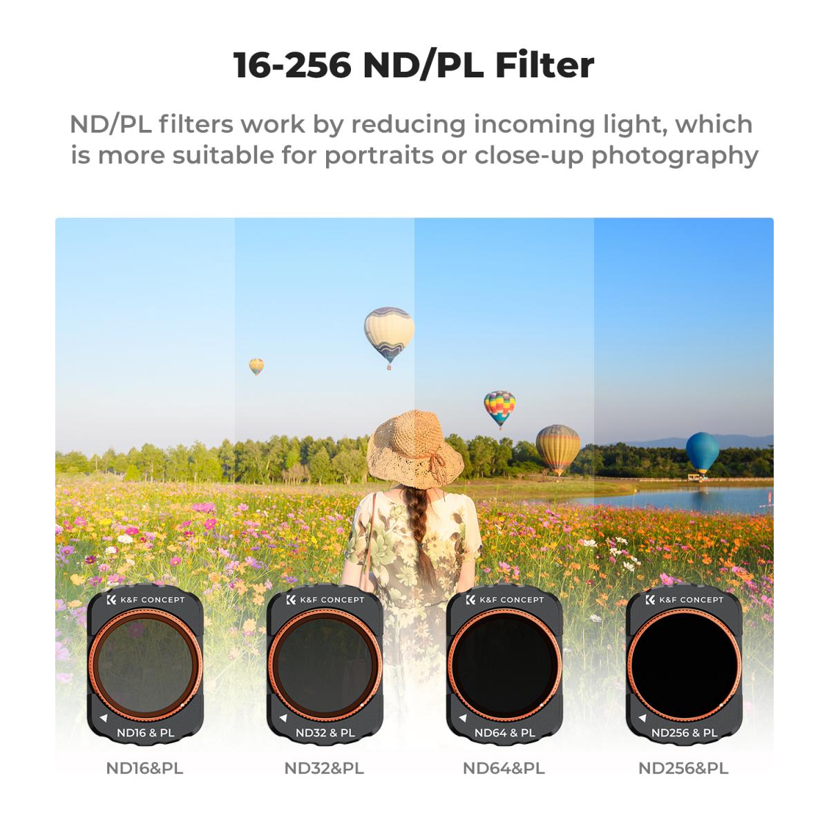 K&amp;F Concept CPL + ND4 + ND8 Magnetic Filter Kit for DJI OSMO Pocket 3