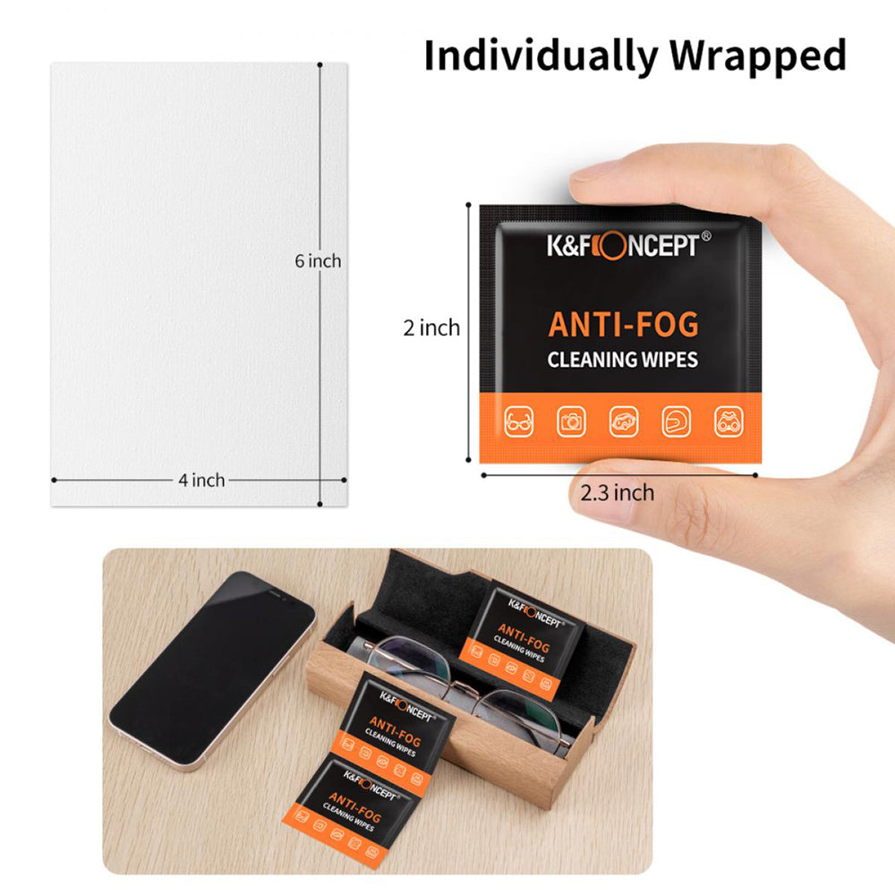 K&amp;F Concept Pack of 120 Lens &amp; LCD Screen Cleaning/Anti-Fog Moist Wipes - KF08.036