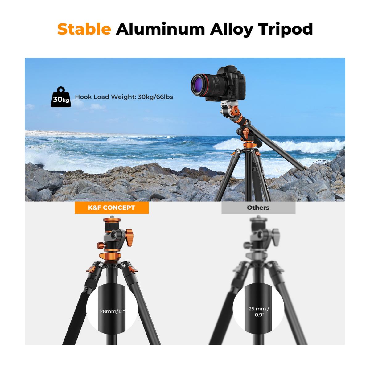 K&amp;F Concept 2.3m Fluid Head Video Tripod with Monopod KF09-137