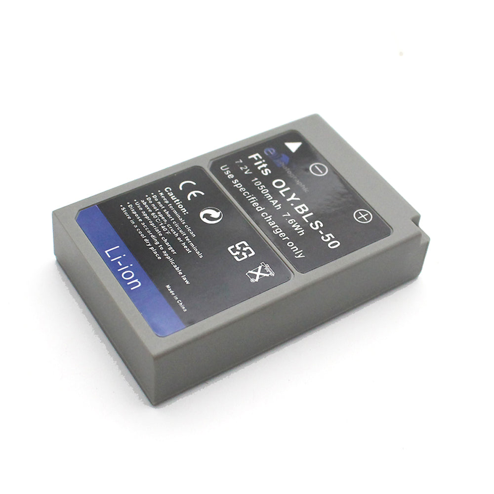 E-Photographic 1050 mAh Lithium Replacement Battery for Olympus BLS-50 - EPHBLS50