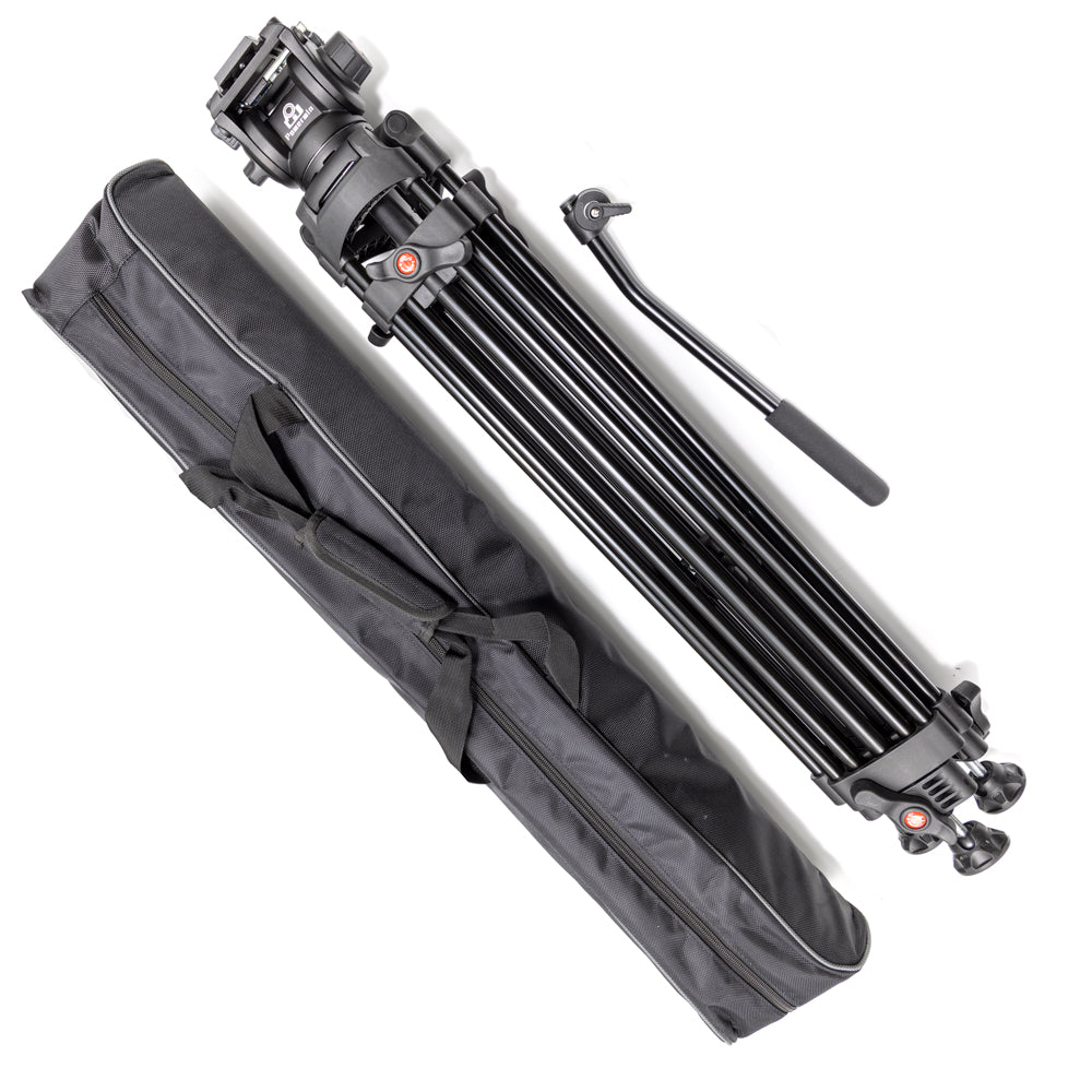 Powerwin Heavy Duty 10Kg Capacity PRO Fluid Head Tripod for Video, Mirrorless &amp; DSLR Cameras with Hydraulic Damping