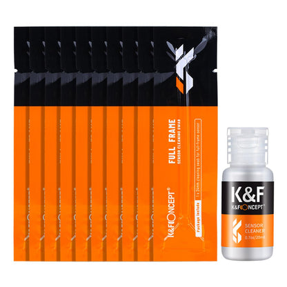 K&amp;F Concept 10 X 24mm Full Frame Camera Sensor Cleaning Swab Kit + 20ml Cleaning Fluid