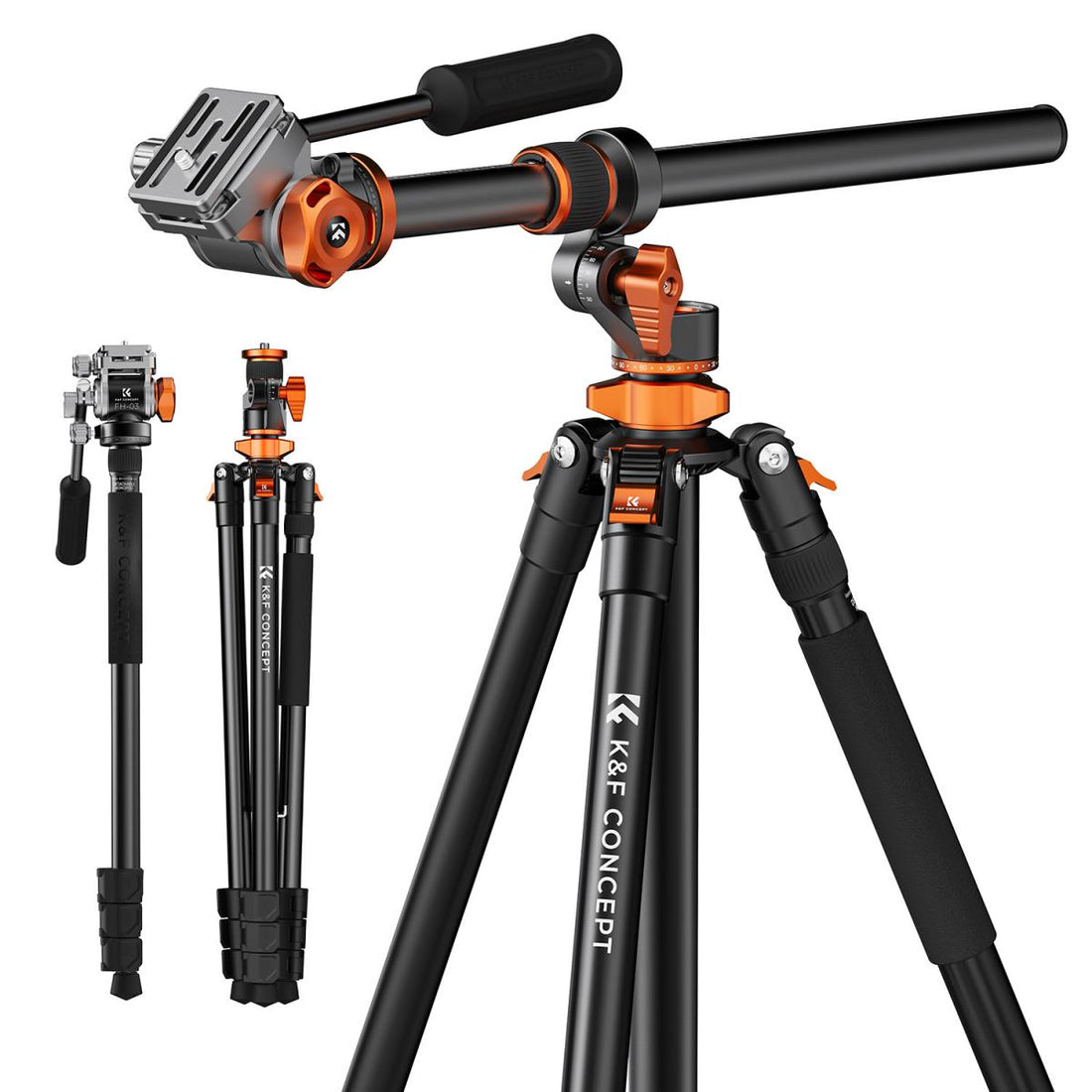 K&amp;F Concept 2.3m Fluid Head Video Tripod with Monopod KF09-137