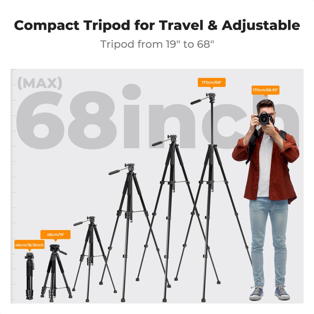 K&amp;F Concept Pentagonal Tube Design Smart PRO Series lightweight Tripod S255A3 with BH-36 Ball Head