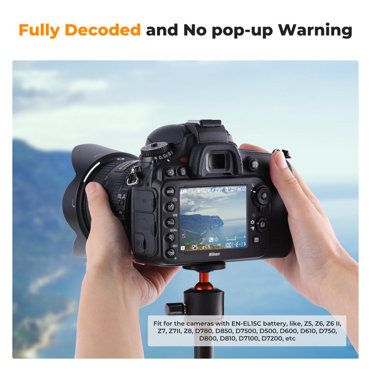K&amp;F Concept EN-EL15C 2600mAh USB-C Battery Compatible with Nikon KF28-0041
