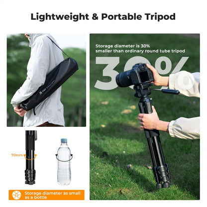 K&amp;F Concept Pentagonal Tube Design Smart PRO Series lightweight Tripod S255A3 with BH-36 Ball Head